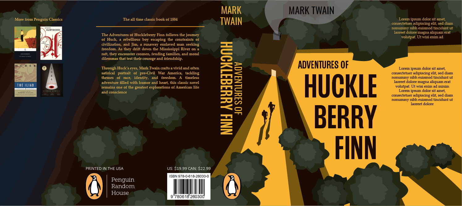 Huckleberry Finn jacket and Interior Book Design